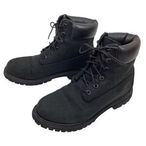 Timberland Nubuck Leather Prima-loft Combat Hiking Mid Boots Black